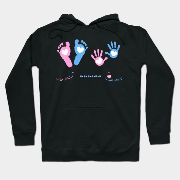 Baby girl, baby boy hand and foot print Hoodie by GULSENGUNEL